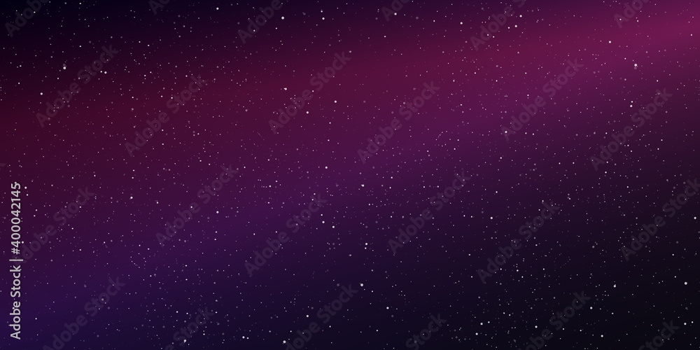 Obraz premium Astrology horizontal star universe background. The night with nebula in the cosmos. Milky way galaxy in the infinity space. Starry night with shiny stars in the gradient sky. Vector illustration.