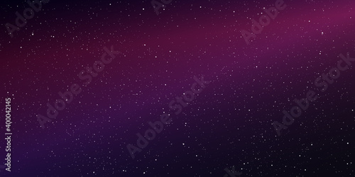 Astrology horizontal star universe background. The night with nebula in the cosmos. Milky way galaxy in the infinity space. Starry night with shiny stars in the gradient sky. Vector illustration.