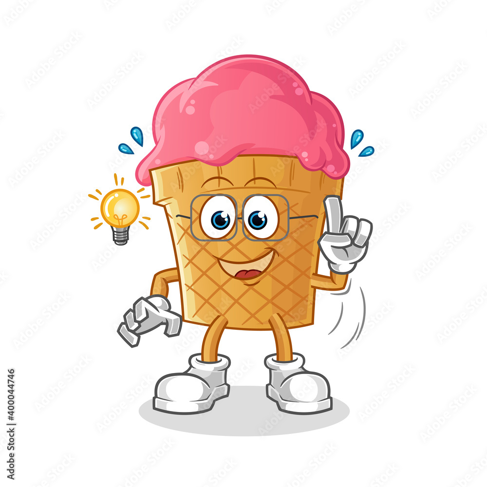 ice cream got an idea illustration. character vector ice cream got an idea illustration. character vector