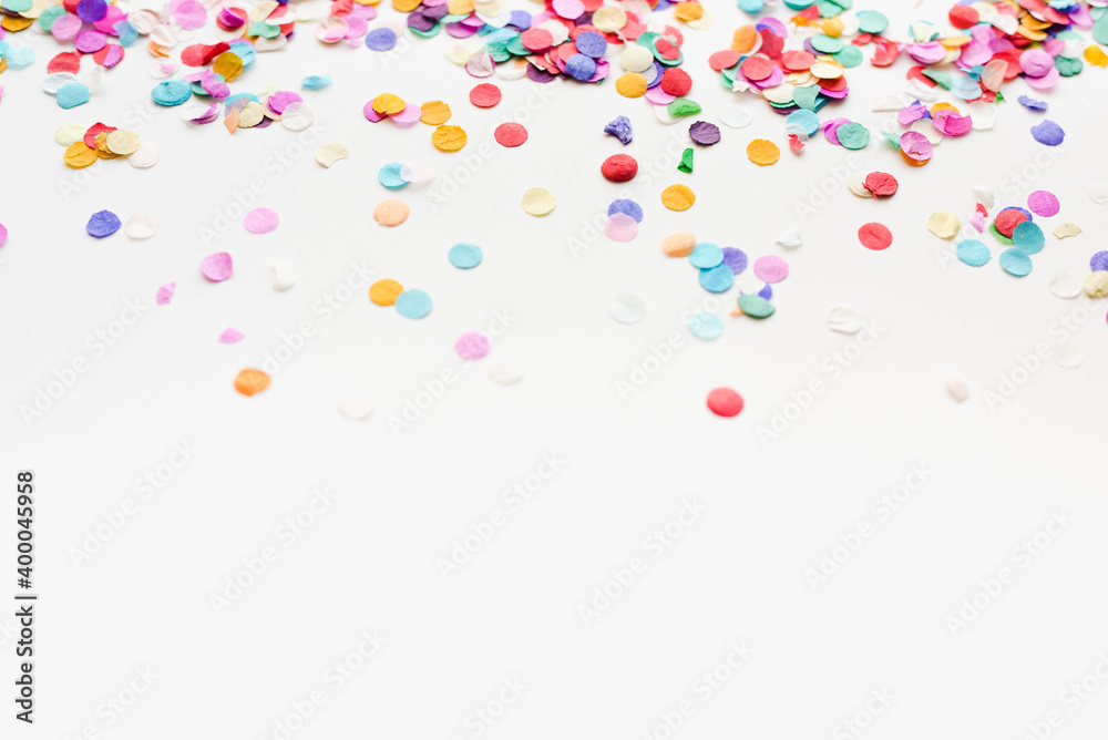 confetti on white background