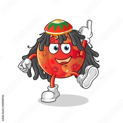 mars reggae boy cartoon. cartoon mascot vector