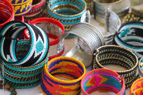Colorful Ornamental Decorative Beautiful Handmade Asian Bangles And Bracelets Indian Choodiyan Chudiyan Ornaments Made Of Beads For Women