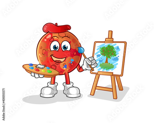 mars artist mascot. cartoon vector