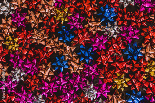 A frame full of colorful bows