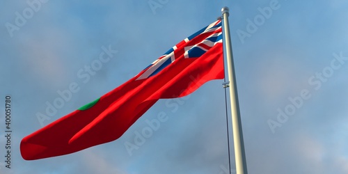 3d rendering of the national flag of the Bermuda