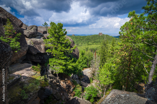 Rocks in the Siberian summer reserve