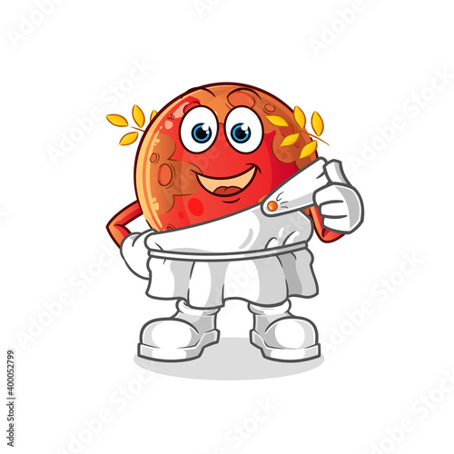 mars with traditional greek clothing cartoon. cartoon mascot vector