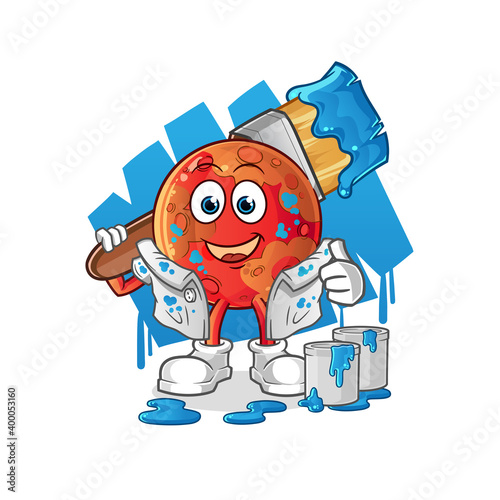 mars painter illustration. character vector
