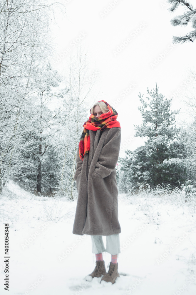 the girl froze in the winter forest the girl froze in the winter forest