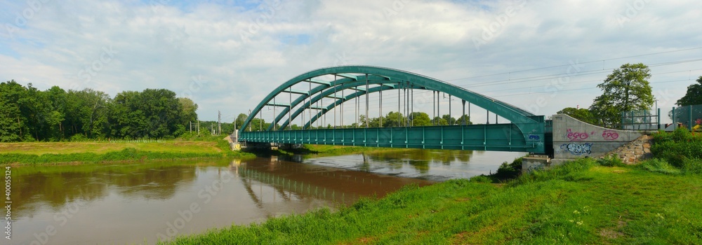 Railway bridge over the river Dyje, Breclav, Czech Republic. Railway bridge over the river Dyje, Breclav, Czech Republic.