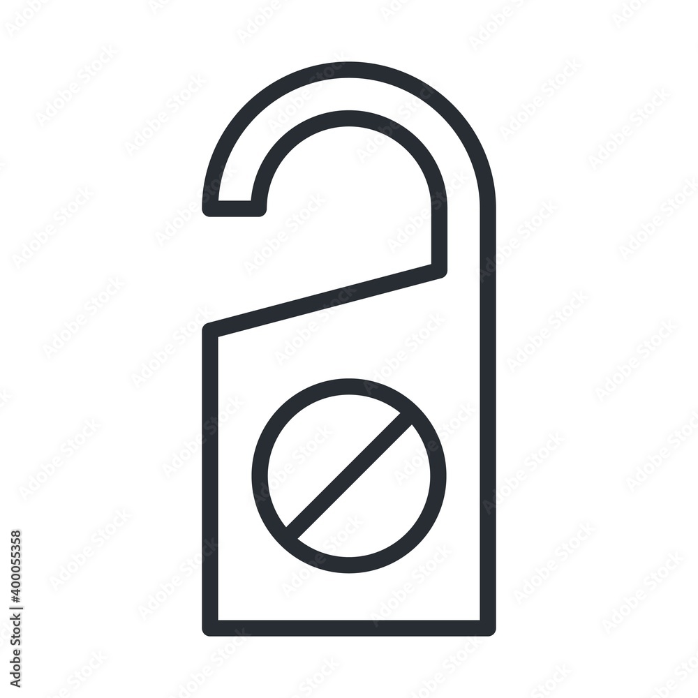 No entry door hanger icon. Simple illustration of no entry door hanger vector icon for web design isolated on white background No entry door hanger icon. Simple illustration of no entry door hanger vector icon for web design isolated on white background