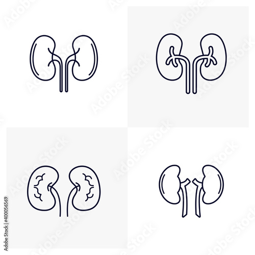 Set of Kidney logo design vector template, Organs logo design concept, Icon symbol