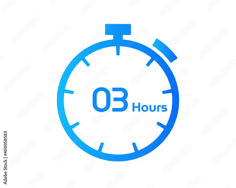 3 Hours timers Clocks, Timer 3 hour icon, countdown icon. Time measure. Chronometer icon isolated on white background 3 Hours timers Clocks, Timer 3 hour icon, countdown icon. Time measure. Chronometer icon isolated on white background