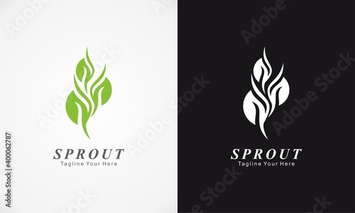 Fototapeta Naklejka Na Ścianę i Meble -  sprout vector logo