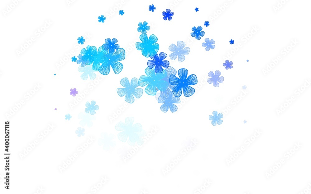 Light Blue, Yellow vector doodle texture with flowers. Light Blue, Yellow vector doodle texture with flowers.