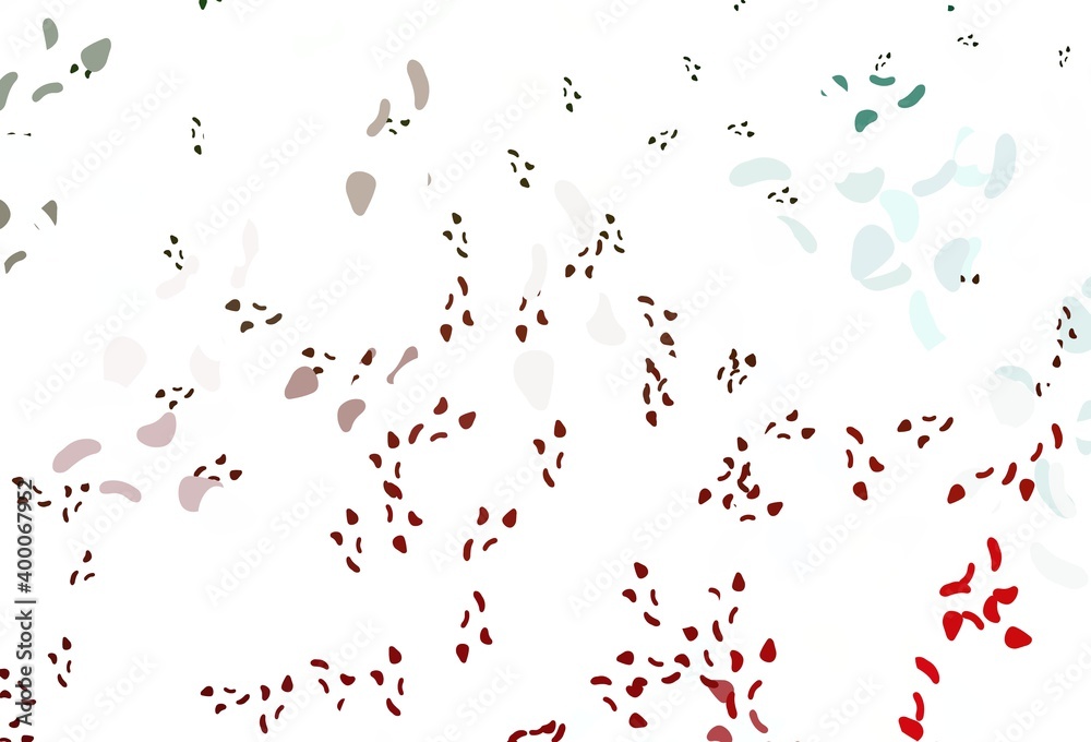 Light green, red vector texture with random forms.