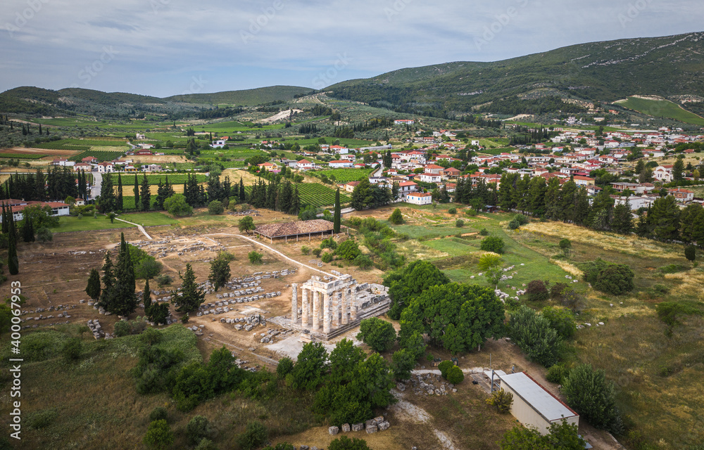 Archaelogical Choros Archea Nemea aerial view