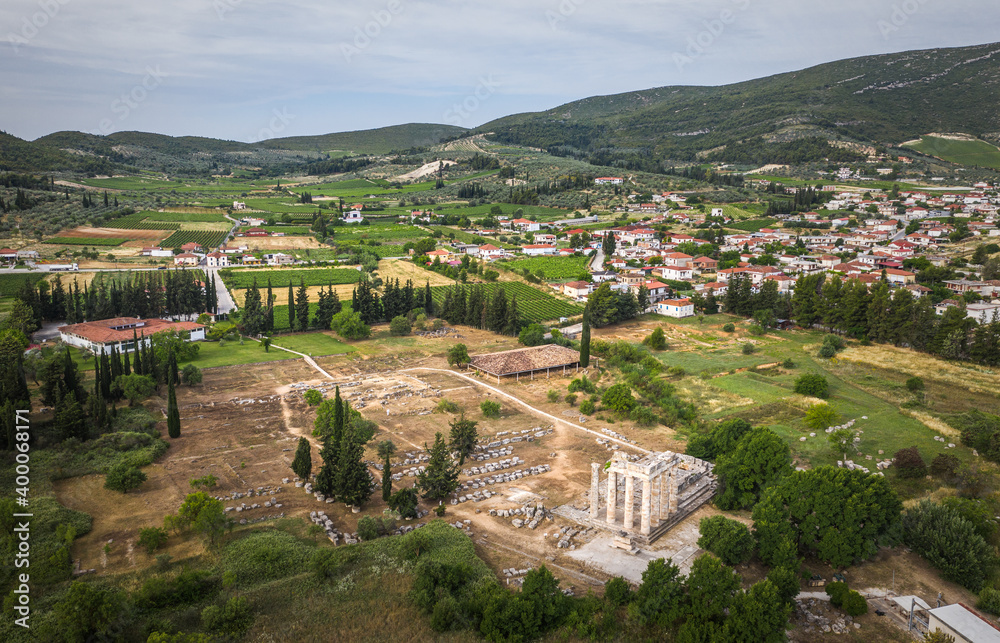 Archaelogical Choros Archea Nemea aerial view