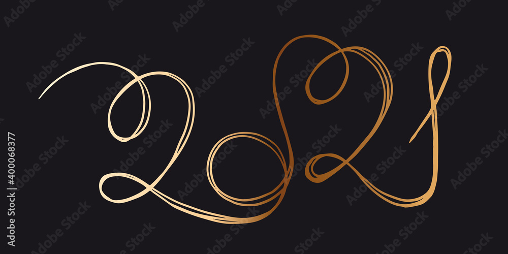 2021 Happy New Year. Hand drawn illustration. 2021 Happy New Year. Hand drawn illustration.