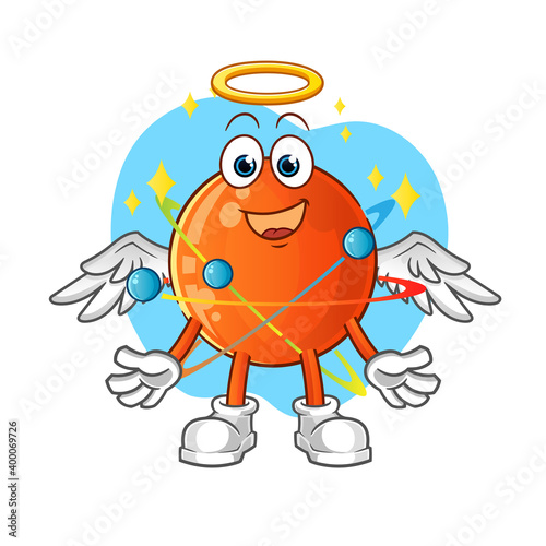 atom angel with wings vector. cartoon character