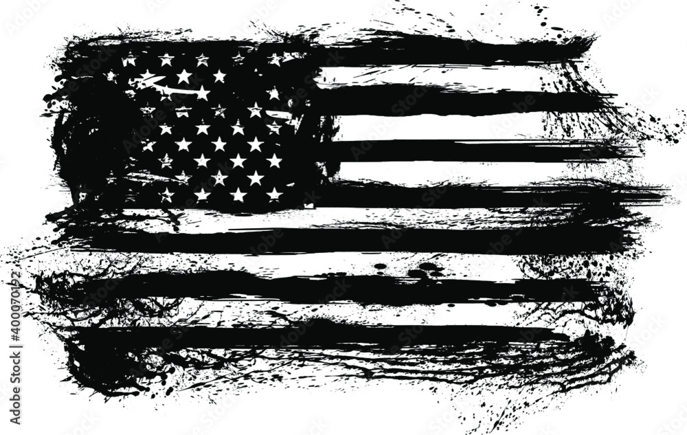 Obraz premium USA Flag - Distressed american flag with splash elements, eps 10, patriot flag, military flag, american flag