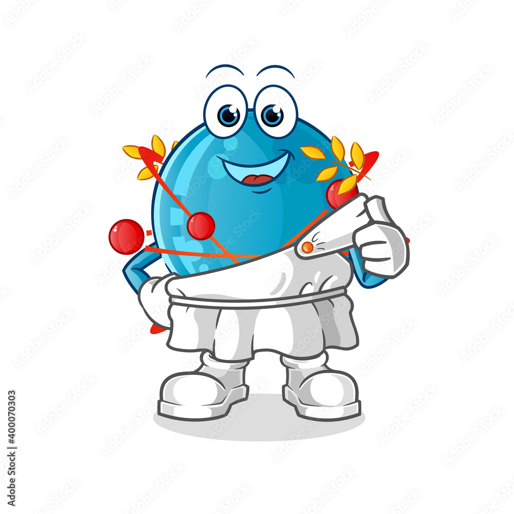 atom with traditional greek clothing cartoon. cartoon mascot vector atom with traditional greek clothing cartoon. cartoon mascot vector
