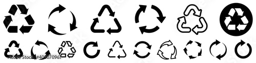 Recycling icon set. Recycle icons. Vector illustration