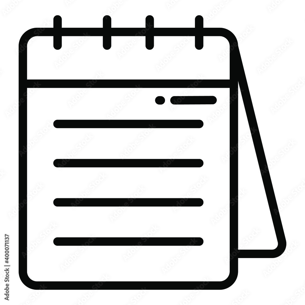 notepad line icon, school and education icon notepad line icon, school and education icon