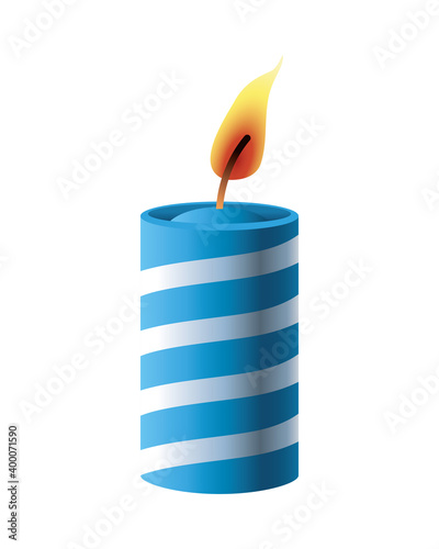happy merry christmas blue and silver candle wax icon
