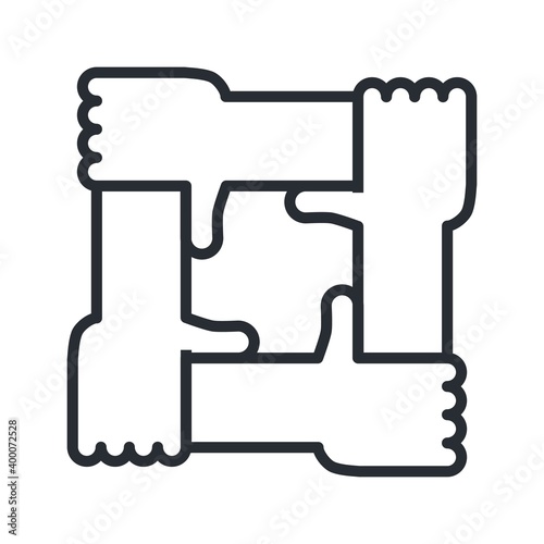 Support, cooperation icon. Solidarity concept. Flat vector illustration.