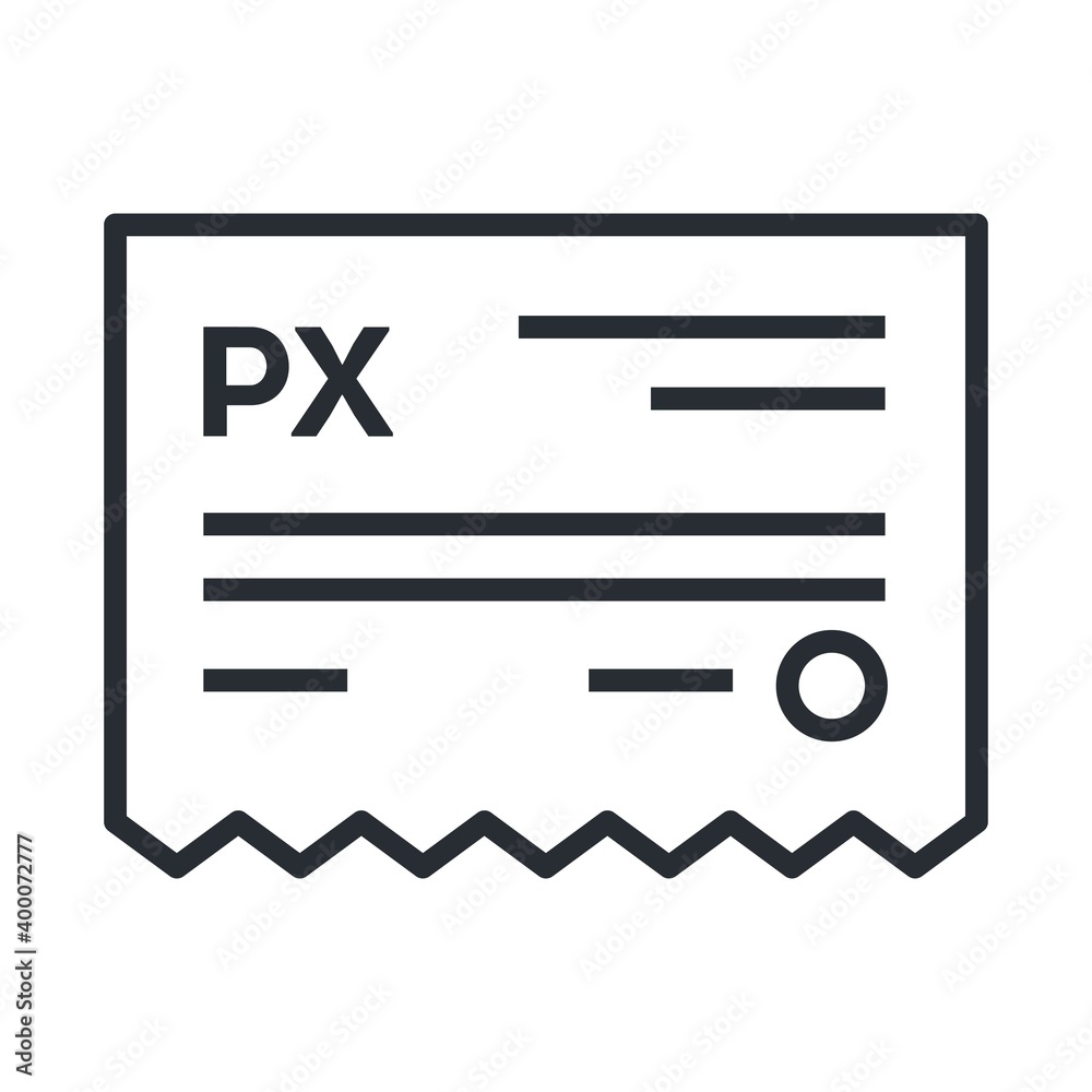 Medical patient prognosis, prescription, receipt icon. Medical patient prognosis, prescription, receipt icon.