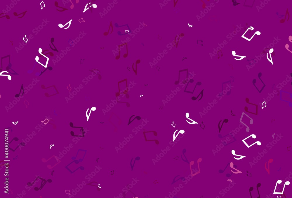 Light colorful vector background with music symbols.