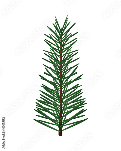 happy merry christmas fir leaf pine tree icon