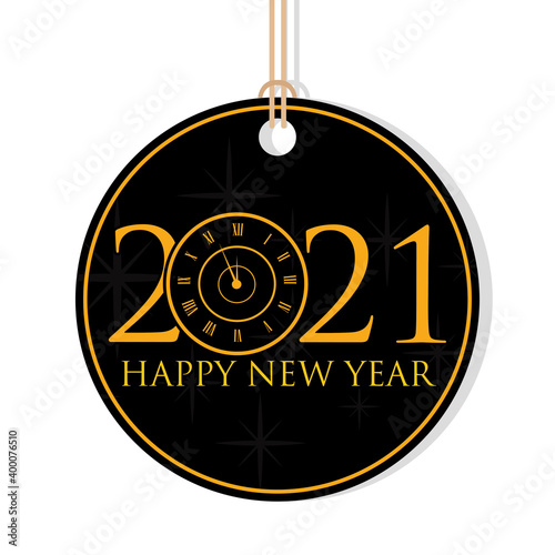 Label of happy new year 2021 - Vector illustration