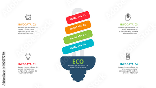 Creative concept for infographic with 4 steps, options, parts or processes. Business data visualization