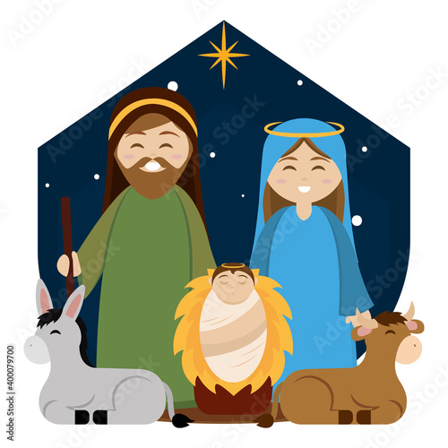 Cartoon of a nativity. Christmas character - Vector illustration