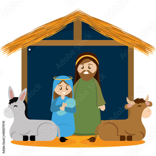 Cartoon of a nativity. Christmas character - Vector illustration