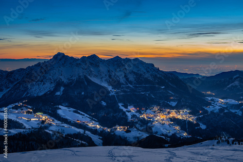 snowy mountain village