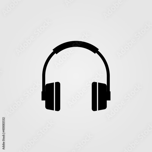 Headphones vector icon illustration isolated white background.