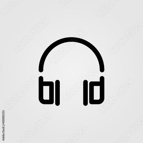 Headphones vector icon illustration isolated white background.