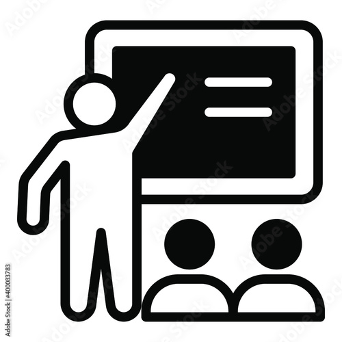 lecture glyph icon, school and education icon	