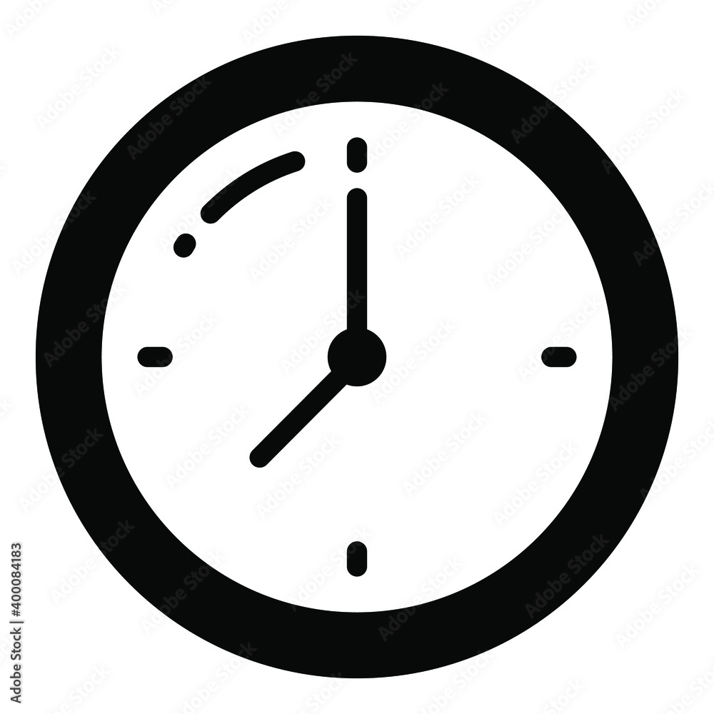 clock glyph icon, school and education icon clock glyph icon, school and education icon