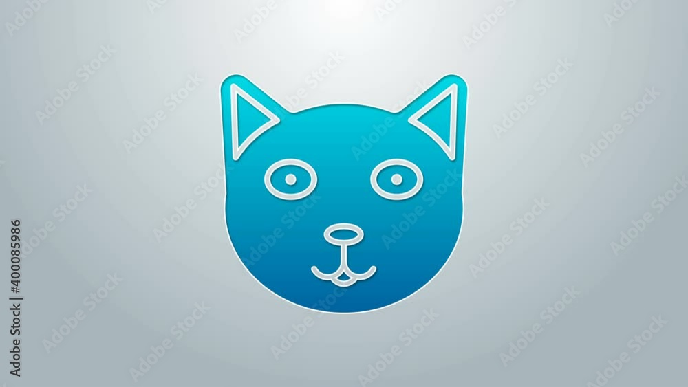 Blue line Pet icon isolated on grey background. 4K Video motion graphic animation Blue line Pet icon isolated on grey background. 4K Video motion graphic animation