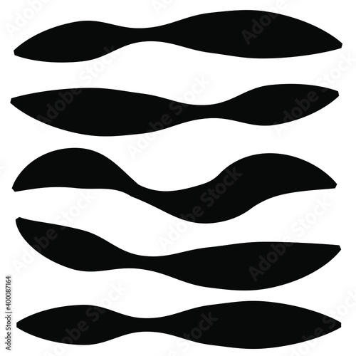 Set of handmade, hand drawn underline strokes isolated on white background EPS Vector