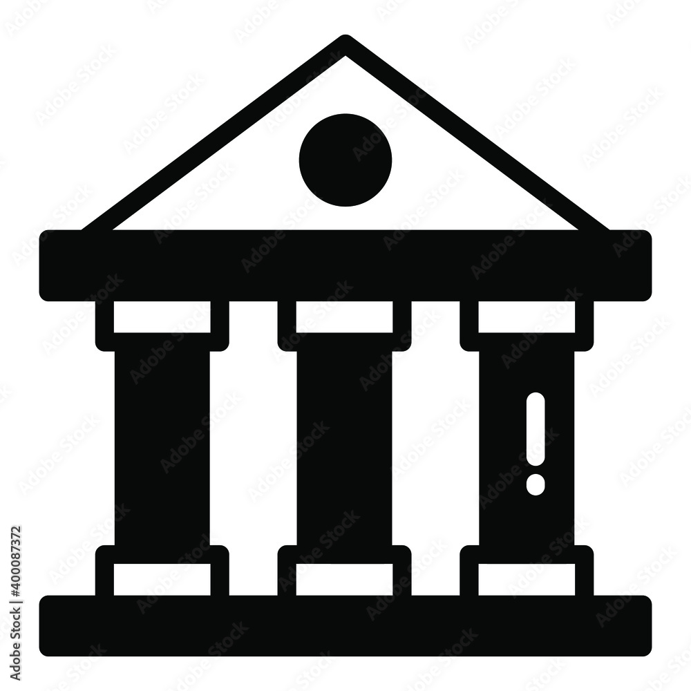 bank glyph icon, school and education icon bank glyph icon, school and education icon