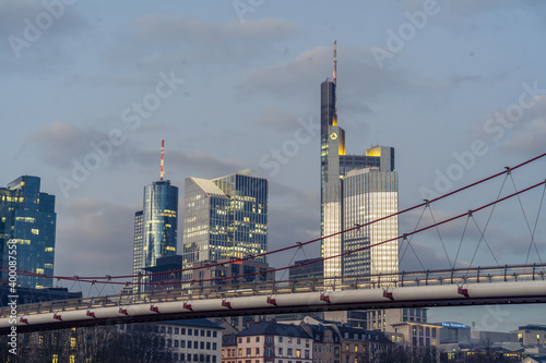 Frankfurt Skyline am Abend 2020  photo