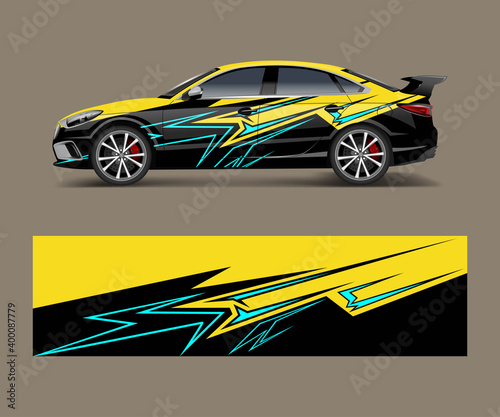 Car decal vector, graphic abstract racing designs for vehicle Sticker vinyl wrap