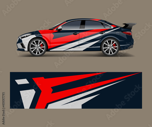 Sport car racing wrap design. vector design template design vector