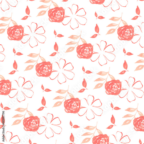 leaf and flower blossom watercolor collection 
