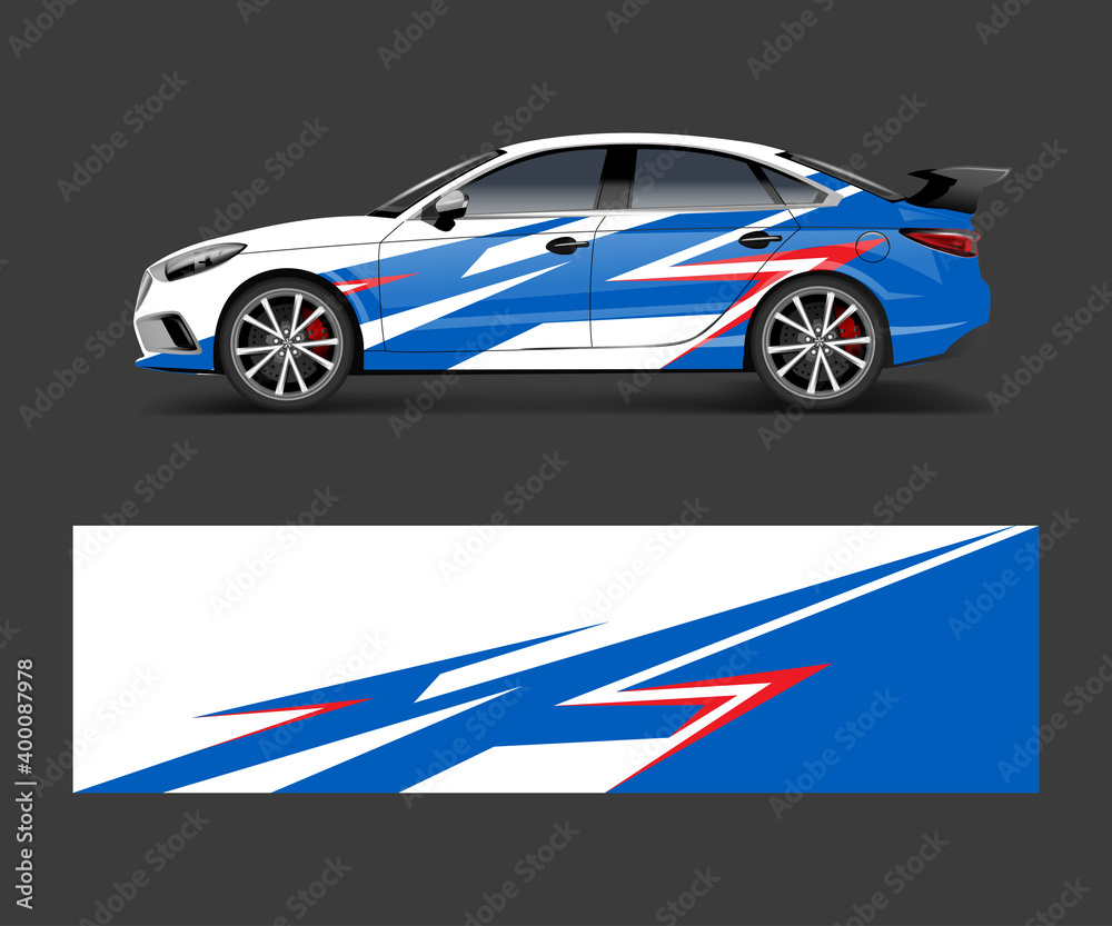 Car decal graphic vector wrap vinyl sticker. Graphic abstract wave shape designs for branding, race and drift car template design vector Car decal graphic vector wrap vinyl sticker. Graphic abstract wave shape designs for branding, race and drift car template design vector